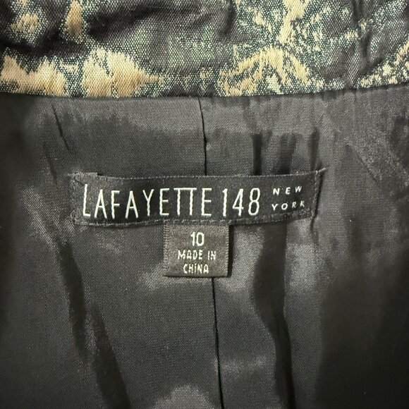 Lafayette 148 Jacket Women's 10 Helena Metallic Brocade Blazer Lined Floral - Picture 12 of 14